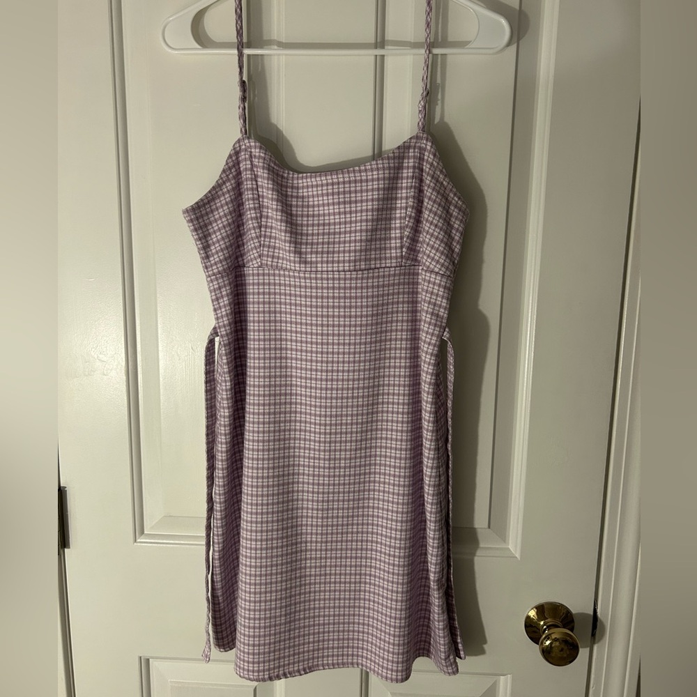 Brandy Melville Lavender Plaid Mini Dress